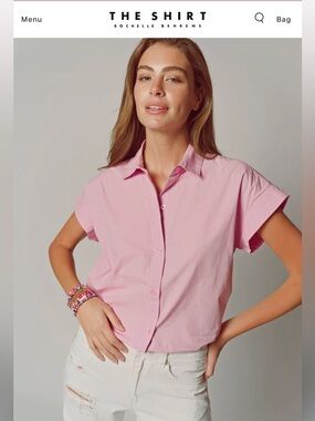 THE SHORT SLEEVE BOYFRIEND SHIRT IN COTTON